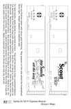 Santa Fe 50 Ft Double Door Express Boxcar Dulux Gold Scout/Map - Decal