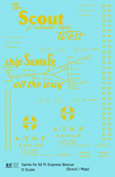 Santa Fe 50 Ft Double Door Express Boxcar Dulux Gold Scout/Map - Decal - Choose Scale