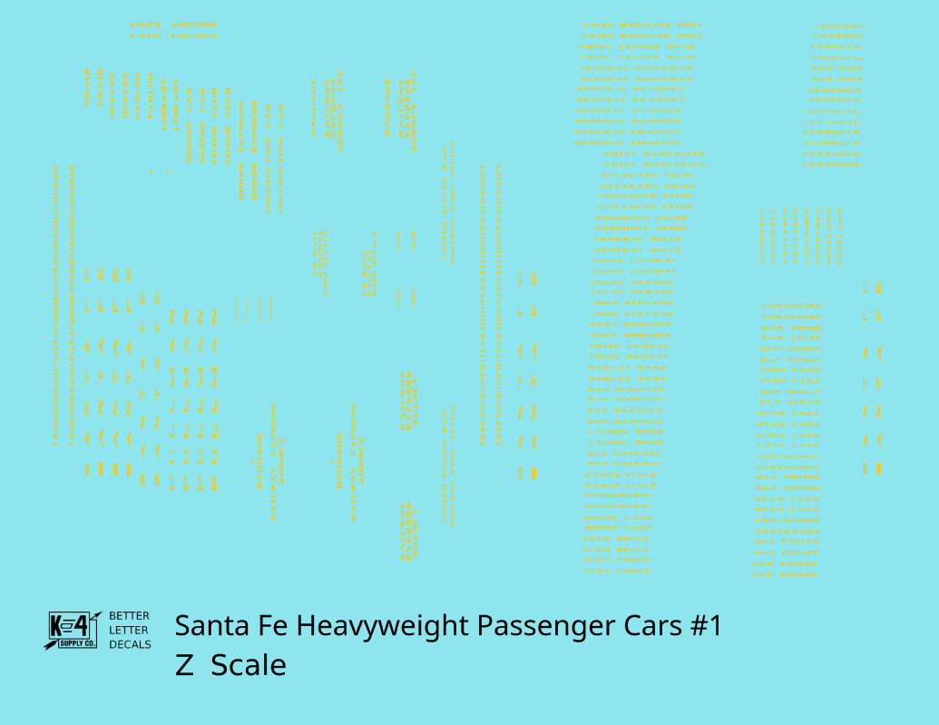Santa Fe Heavyweight Passenger Cars Dulux Gold #1