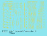 Santa Fe Heavyweight Passenger Cars Dulux Gold #2 - Decal - Choose Scale