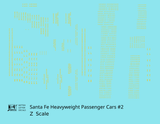 Santa Fe Heavyweight Passenger Cars Dulux Gold #2 - Decal - Choose Scale