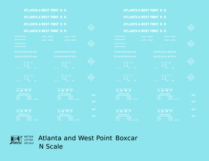 Atlanta and West Point 40 Ft Boxcar White A&WP