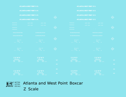 Atlanta and West Point 40 Ft Boxcar White A&WP