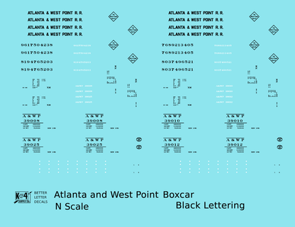 Atlanta and West Point 50 Ft Boxcar Black A&WP