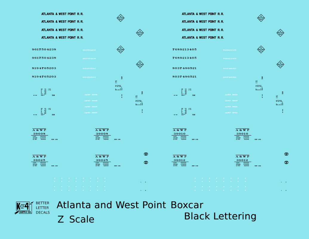 Atlanta and West Point 50 Ft Boxcar Black A&WP