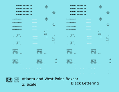 Atlanta and West Point 50 Ft Boxcar Black A&WP
