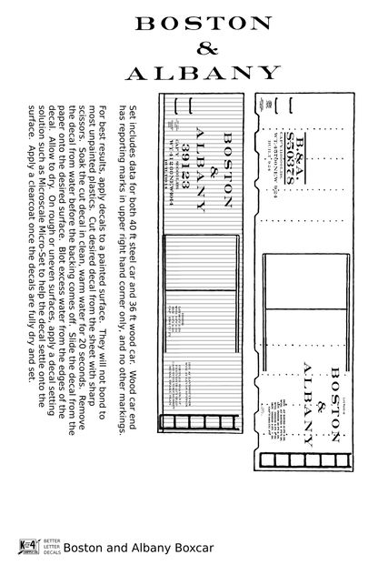 Boston and Albany 36 Or 40 Ft Boxcar White