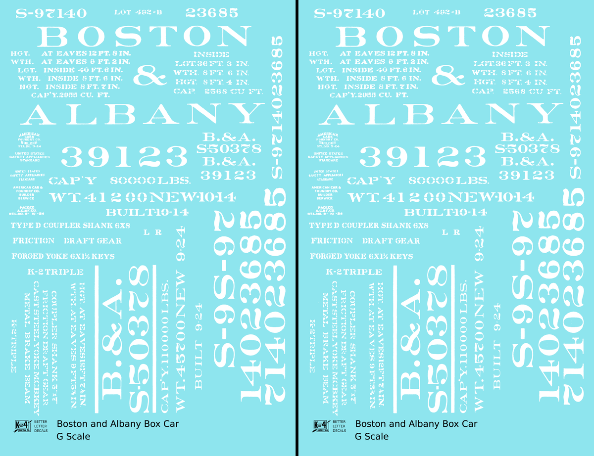 Boston and Albany 36 Or 40 Ft Boxcar White
