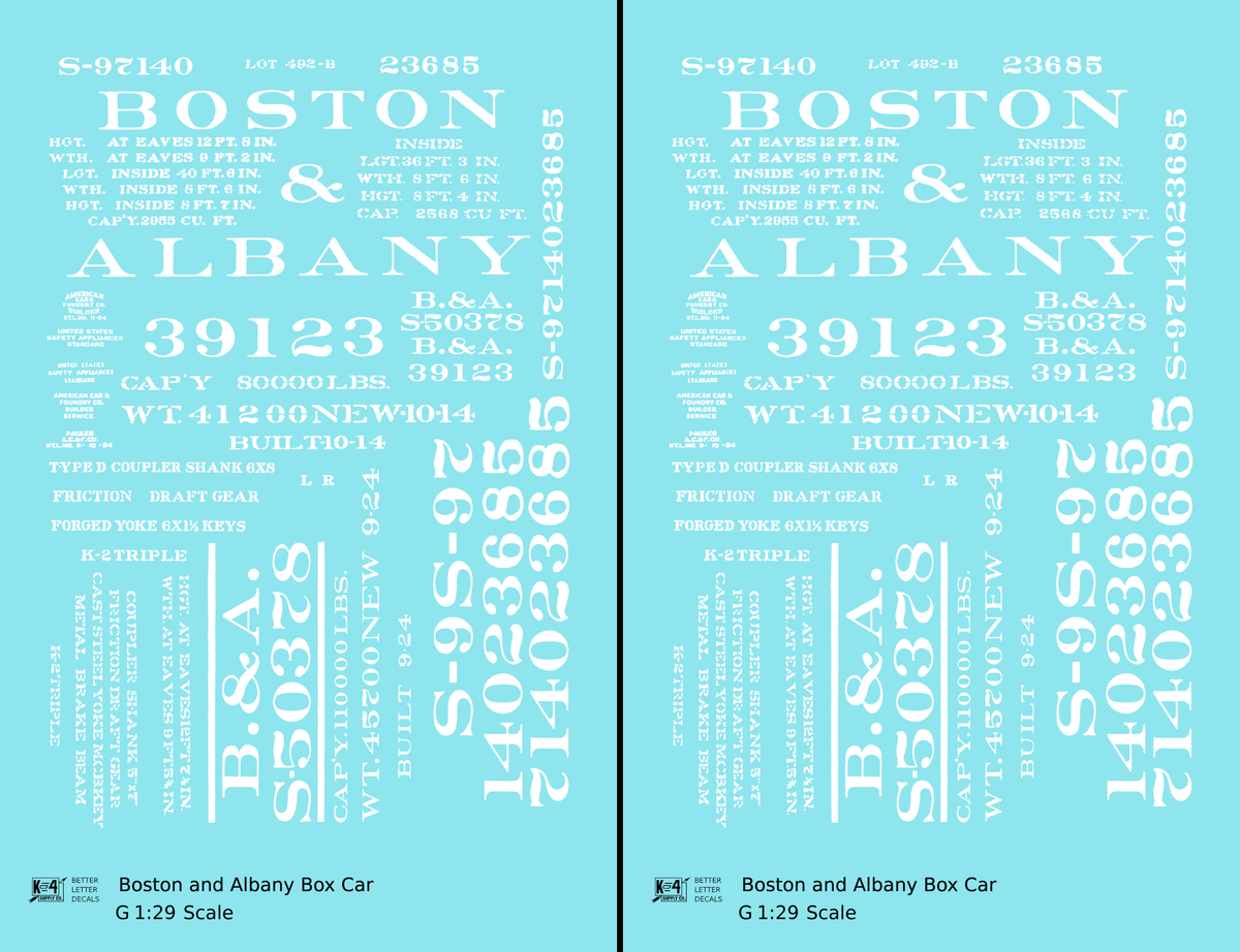 Boston and Albany 36 Or 40 Ft Boxcar White