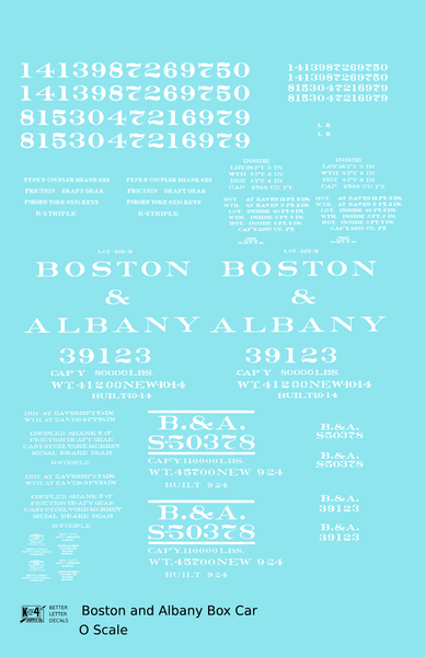 Boston and Albany 36 Or 40 Ft Boxcar White