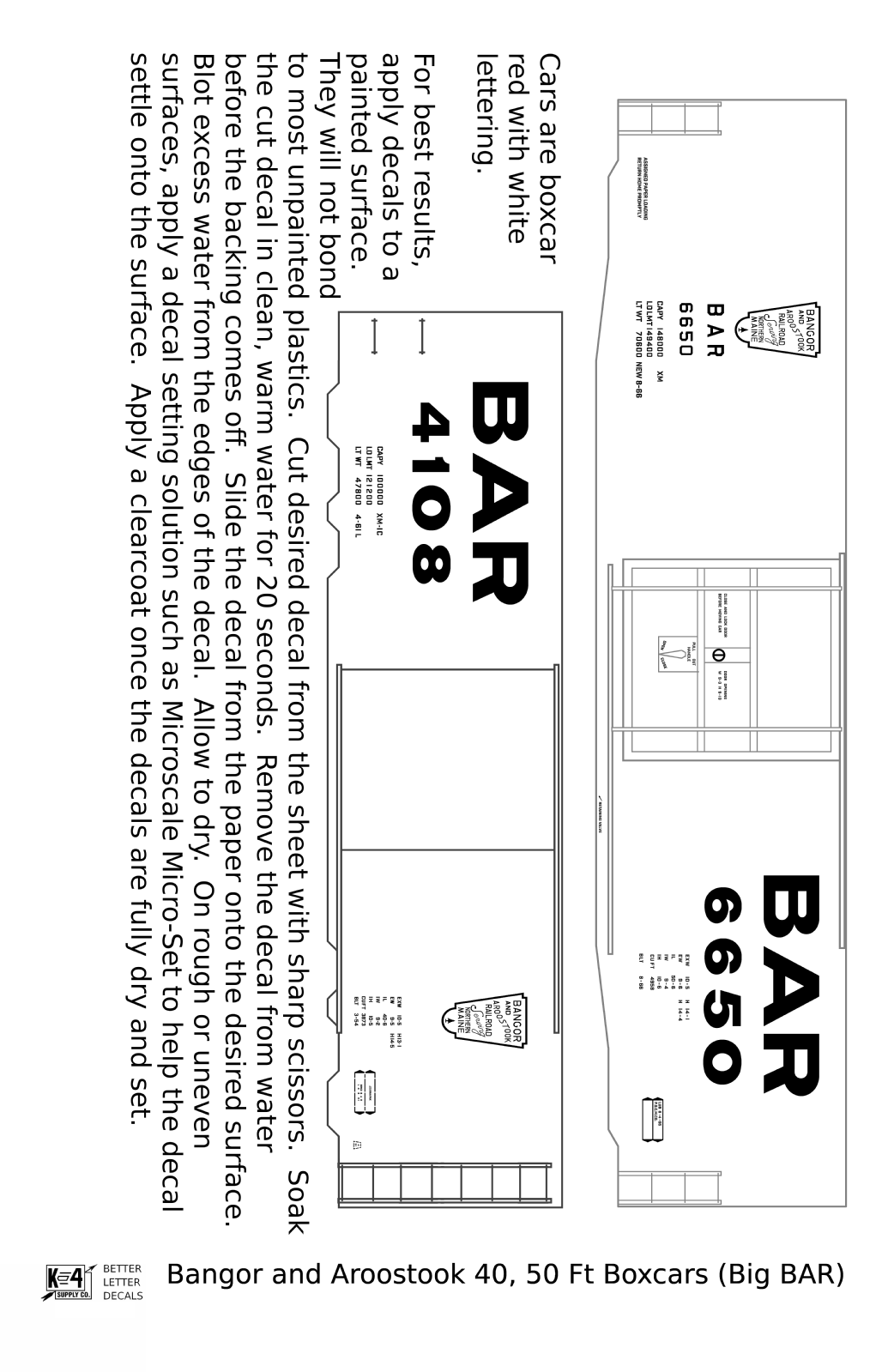 Bangor and Aroostook 40 Ft Boxcar White