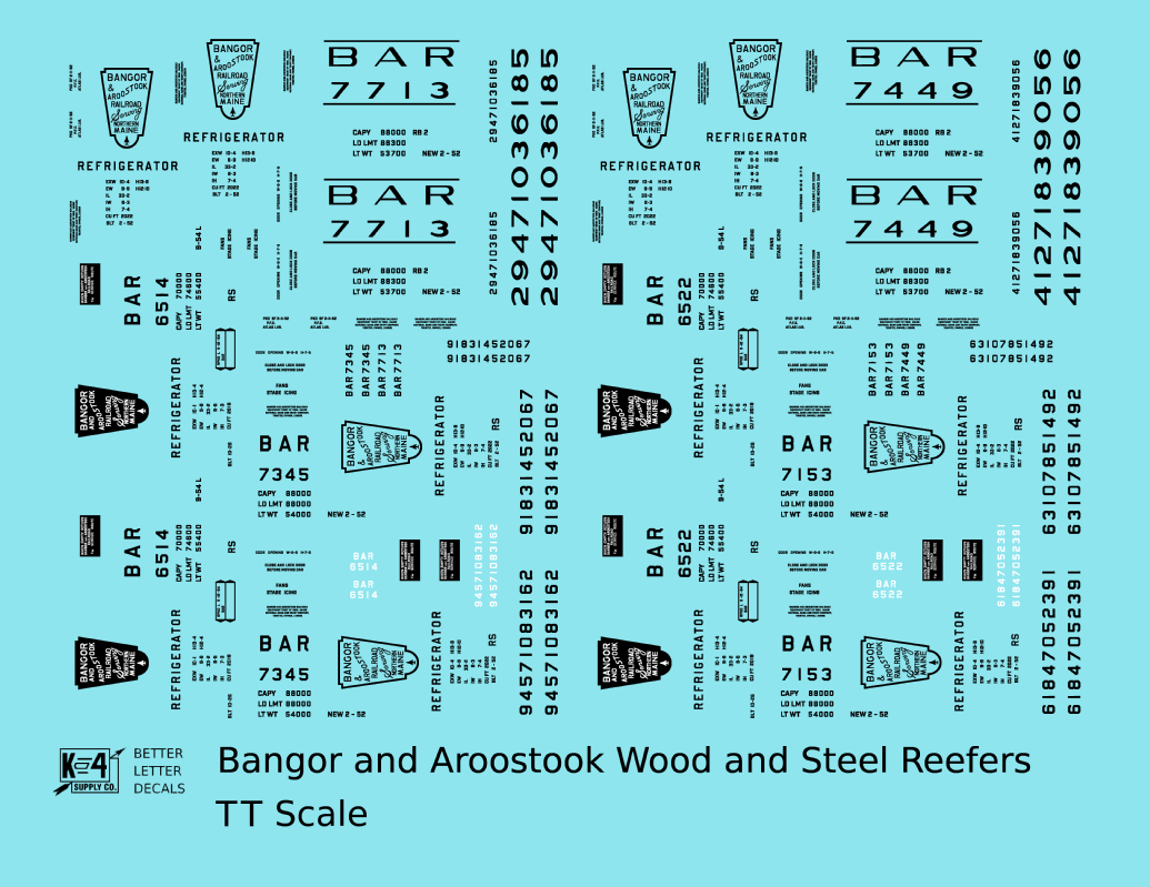 Bangor and Aroostook Wood Or Steel Ice Reefer Black