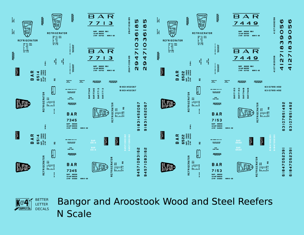 Bangor and Aroostook Wood Or Steel Ice Reefer Black