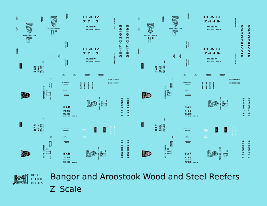 Bangor and Aroostook Wood Or Steel Ice Reefer Black