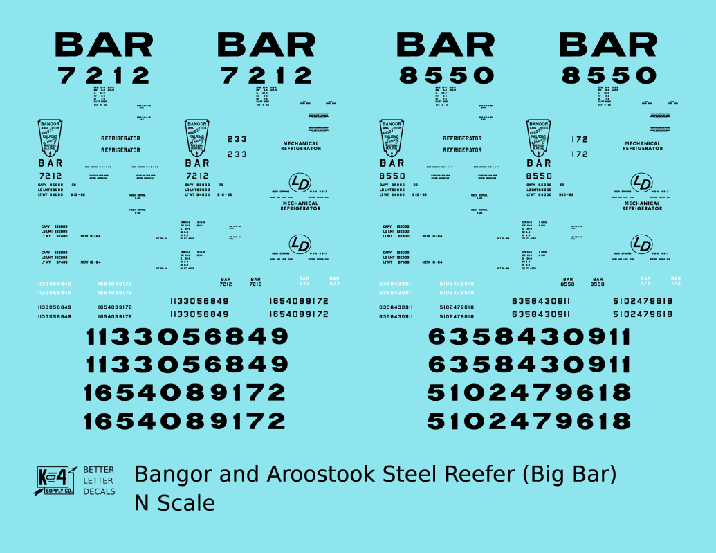 Bangor and Aroostook Steel Ice Or Mechanical Reefer Black