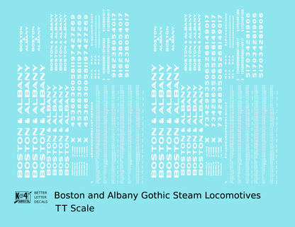 Boston and Albany Gothic Steam Locomotive White