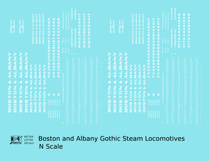 Boston and Albany Gothic Steam Locomotive White