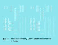 Boston and Albany Gothic Steam Locomotive White