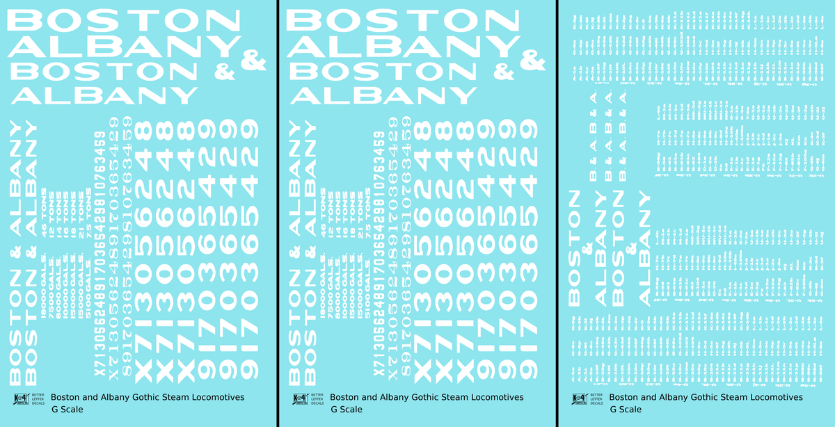 Boston and Albany Gothic Steam Locomotive White