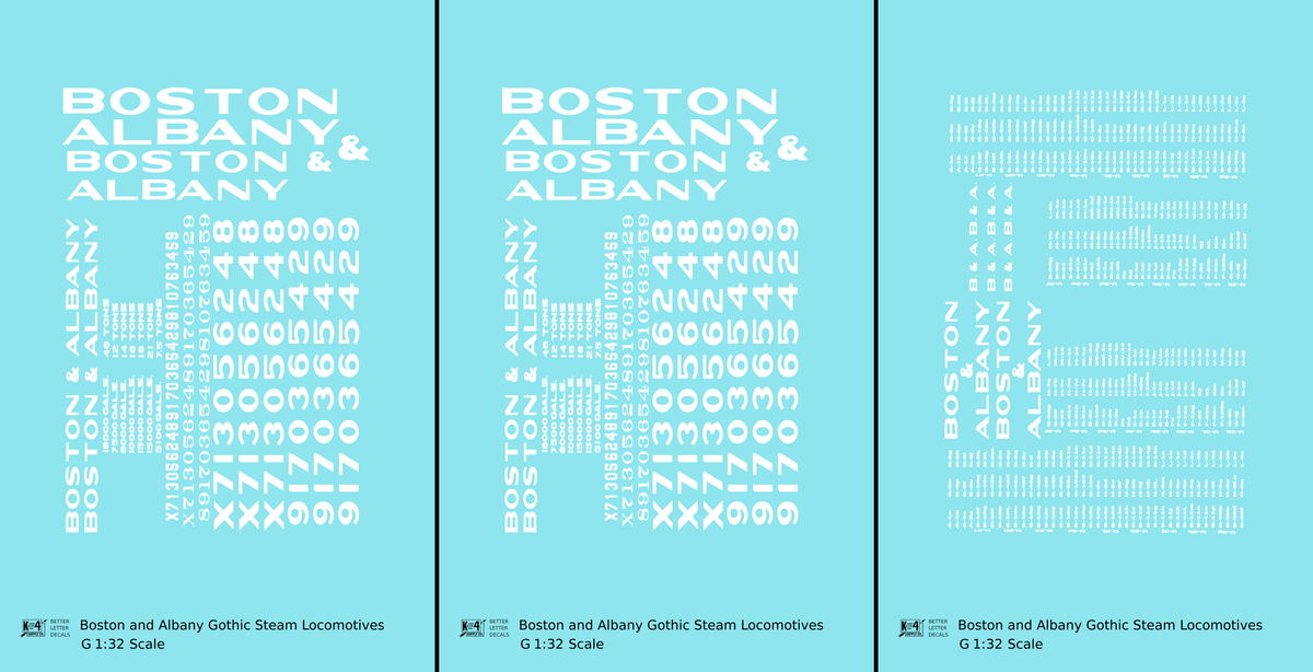 Boston and Albany Gothic Steam Locomotive White
