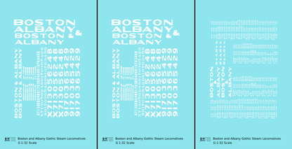 Boston and Albany Gothic Steam Locomotive White