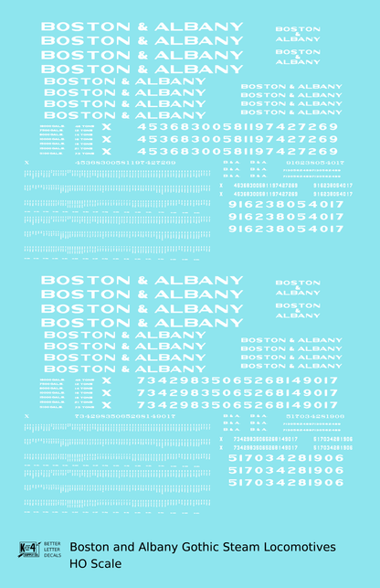 Boston and Albany Gothic Steam Locomotive White