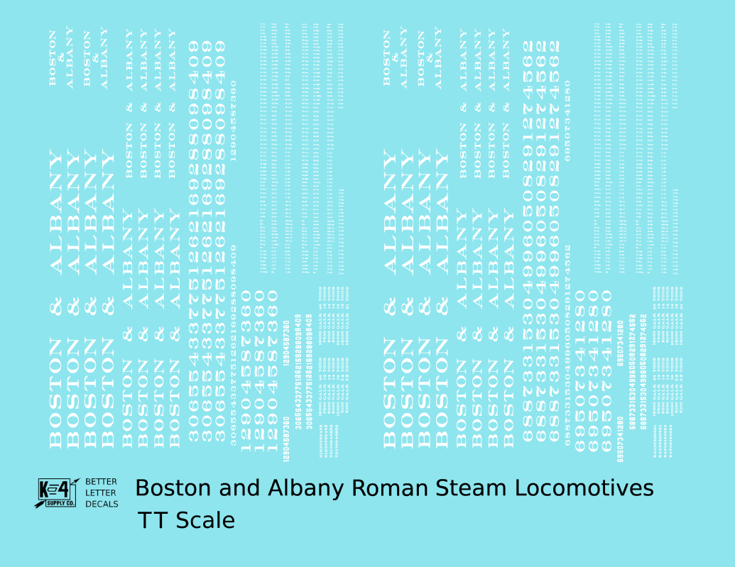 Boston and Albany Roman Steam Locomotive White