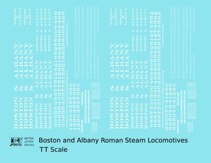 Boston and Albany Roman Steam Locomotive White