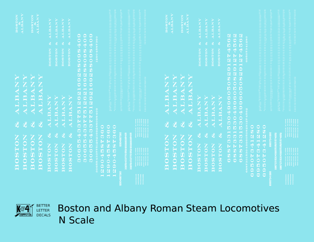 Boston and Albany Roman Steam Locomotive White