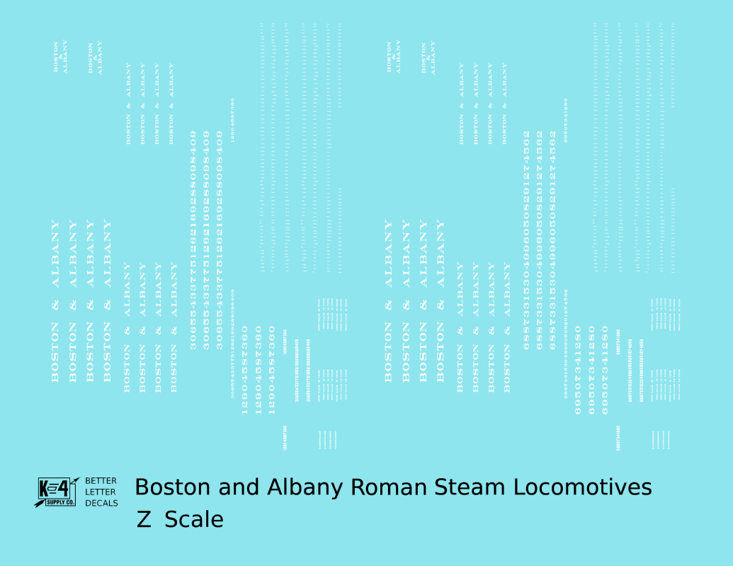 Boston and Albany Roman Steam Locomotive White