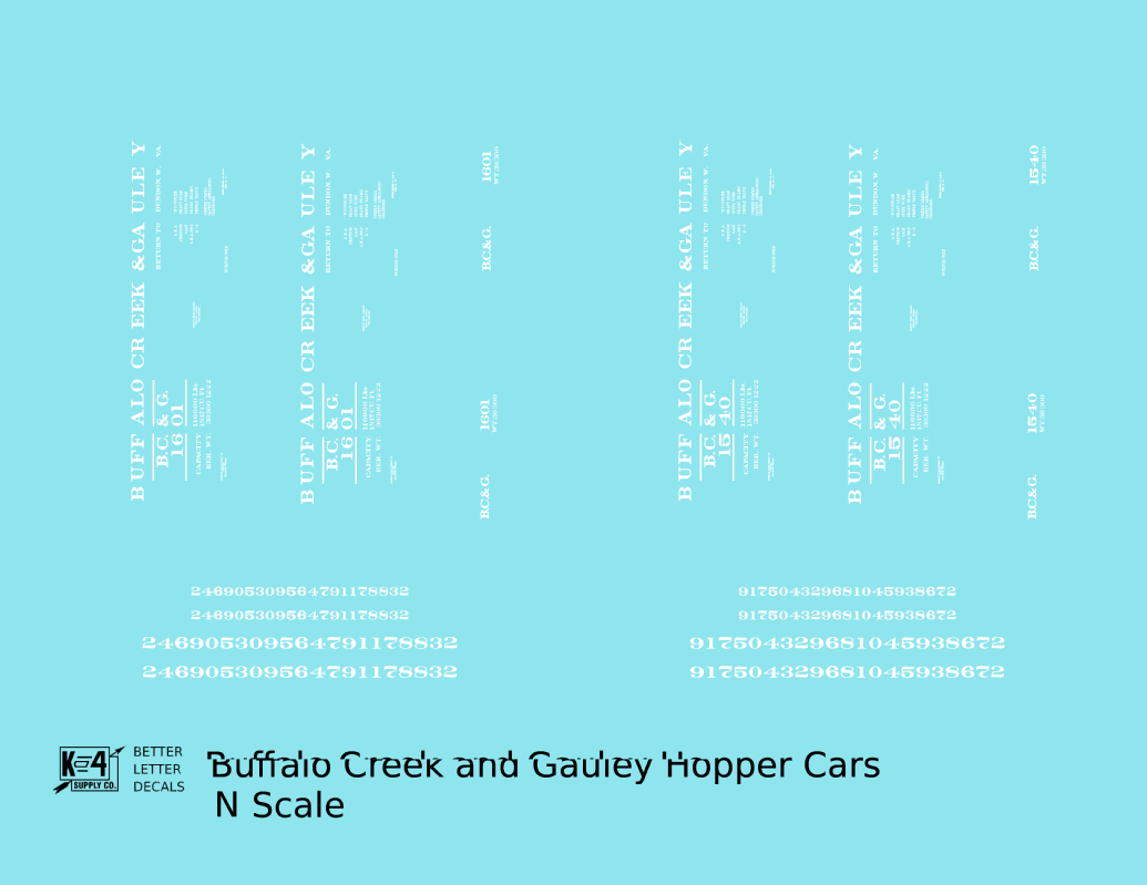 Buffalo Creek and Gauley Twin Hopper Car White