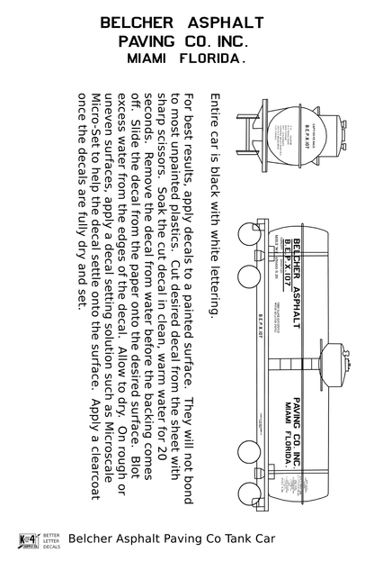 Belcher Asphalt Tank Car White Miami Florida