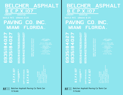 Belcher Asphalt Tank Car White Miami Florida