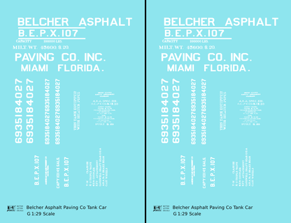 Belcher Asphalt Tank Car White Miami Florida