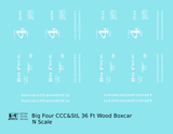 CCC&StL Big Four 36 Ft Wood Boxcar White 4 On the Door