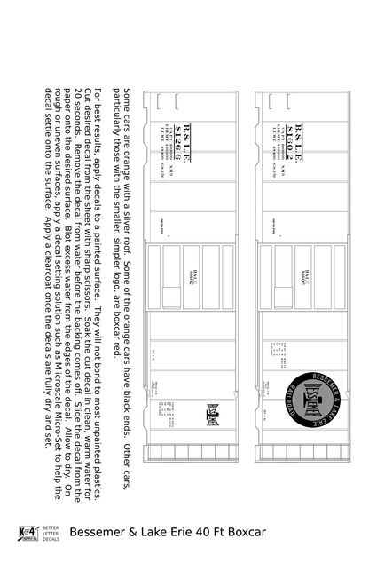 Bessemer and Lake Erie 40 Ft Boxcar White