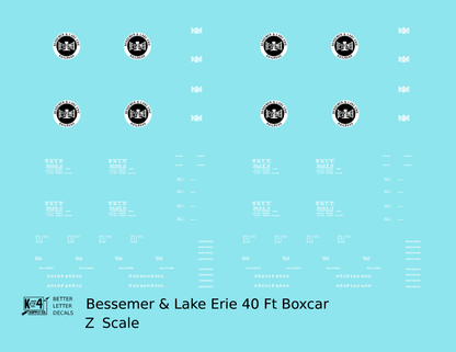 Bessemer and Lake Erie 40 Ft Boxcar White