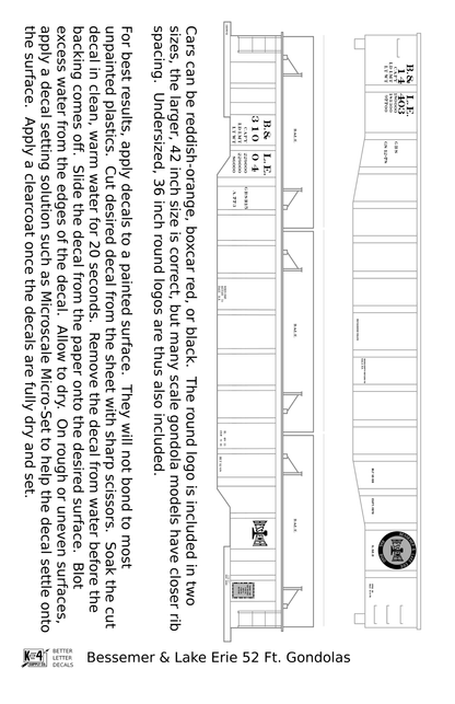 Bessemer and Lake Erie 52 Ft Gondola White B&LE
