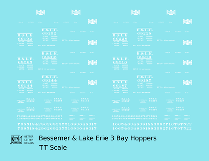 Bessemer and Lake Erie Triple Hopper White B&LE