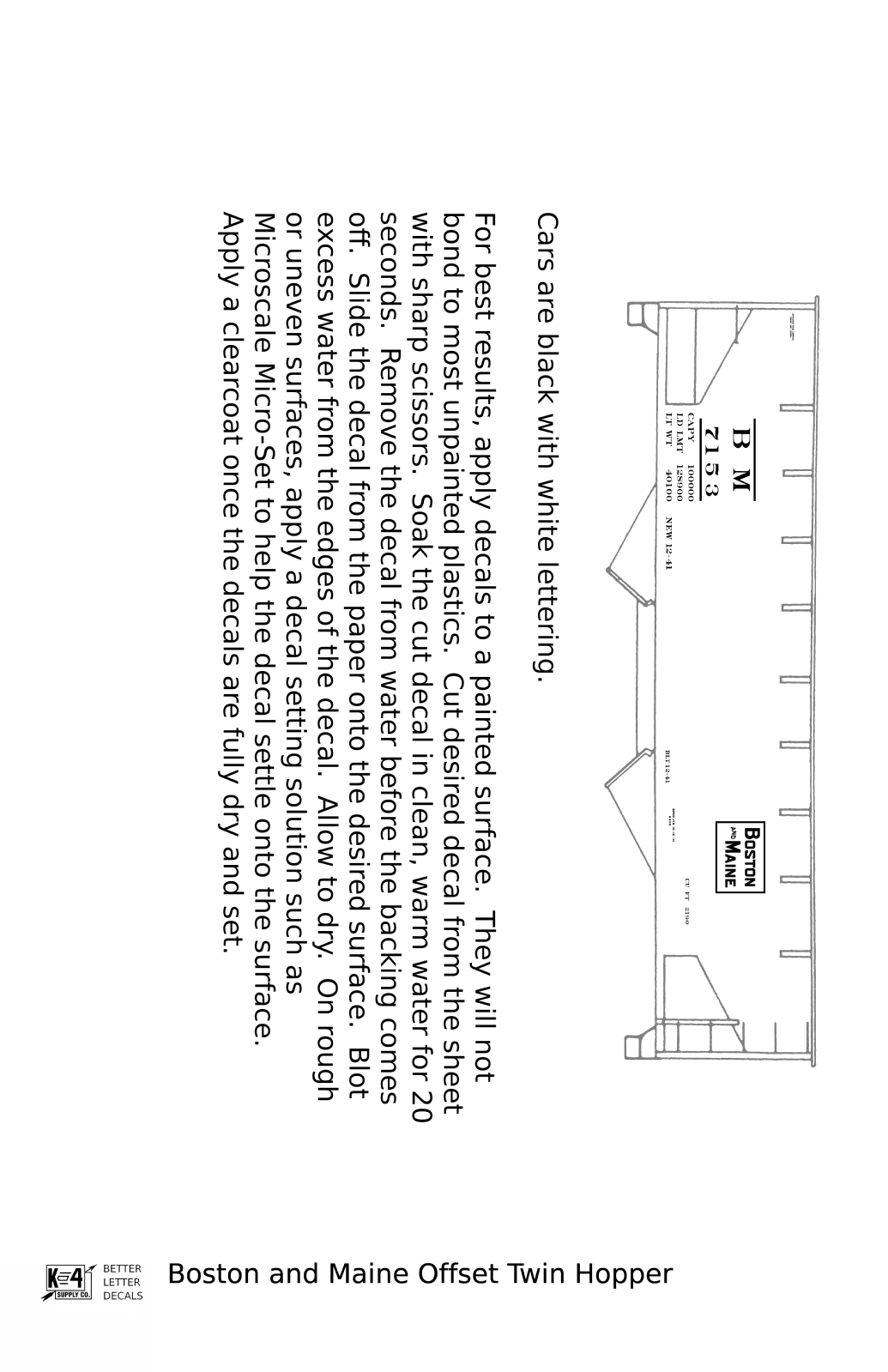 Boston and Maine Offset Twin Hopper White