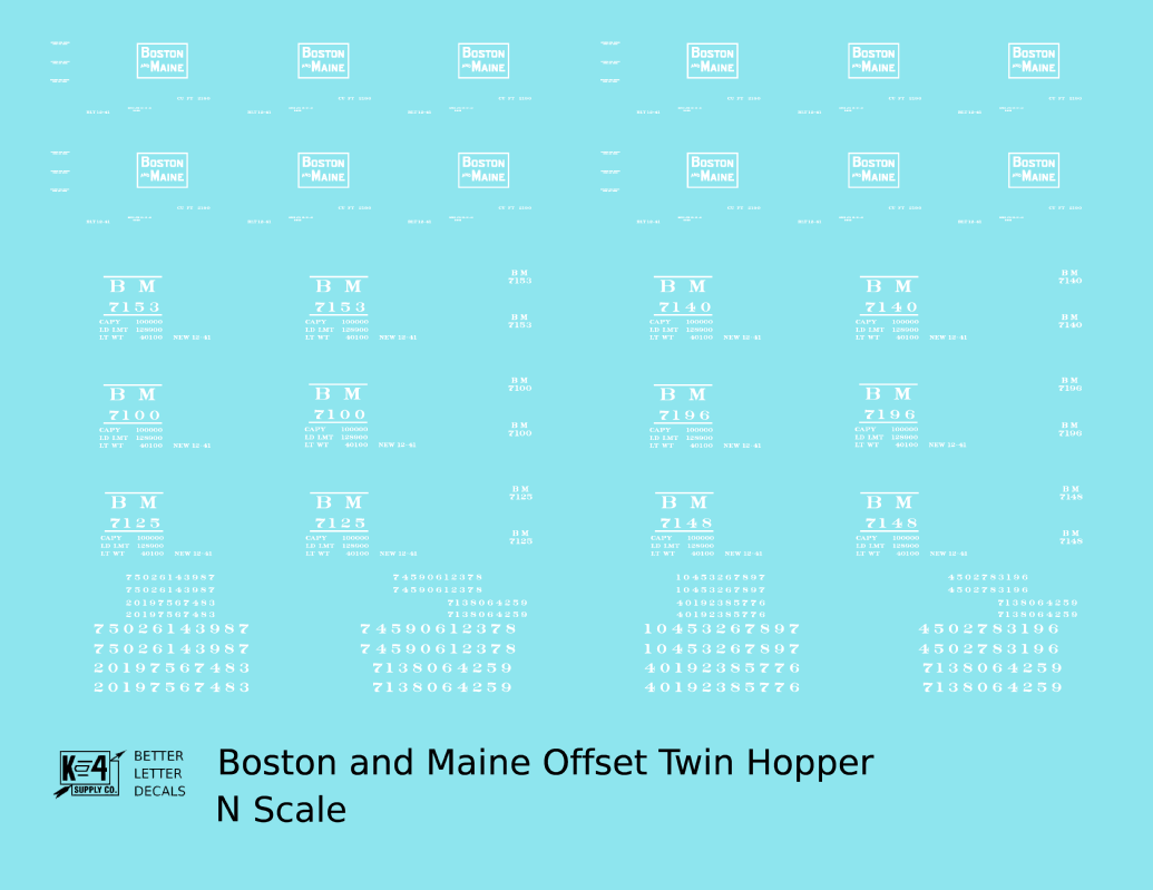 Boston and Maine Offset Twin Hopper White