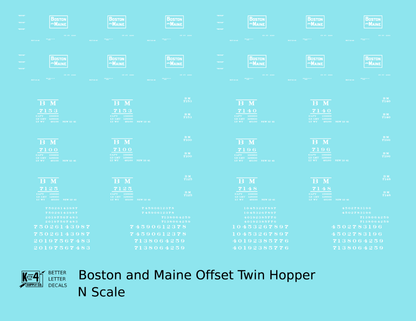 Boston and Maine Offset Twin Hopper White