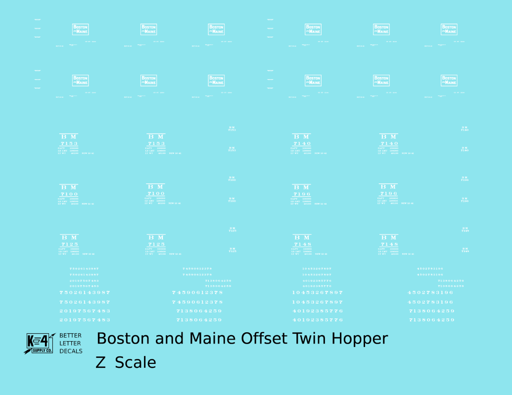 Boston and Maine Offset Twin Hopper White