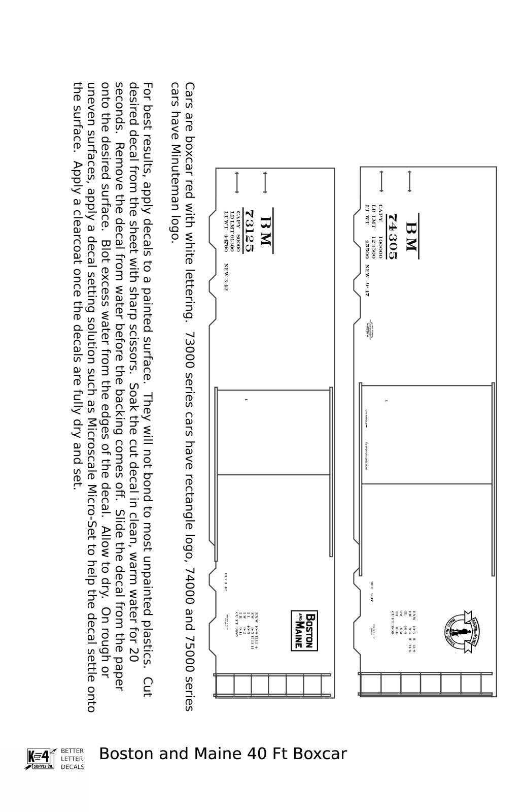 Boston and Maine 40 Ft Boxcar White