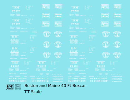 Boston and Maine 40 Ft Boxcar White