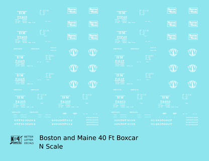 Boston and Maine 40 Ft Boxcar White
