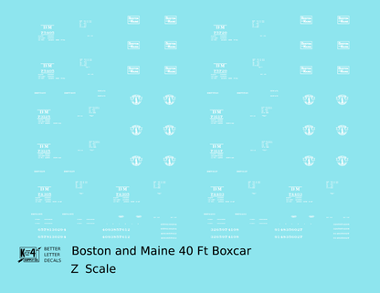 Boston and Maine 40 Ft Boxcar White