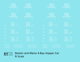 Boston and Maine Four Bay Hopper White
