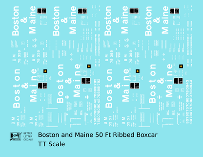 Boston and Maine 50 Ft Ribbed Boxcar White