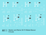 Boston and Maine 50 Ft Ribbed Boxcar White